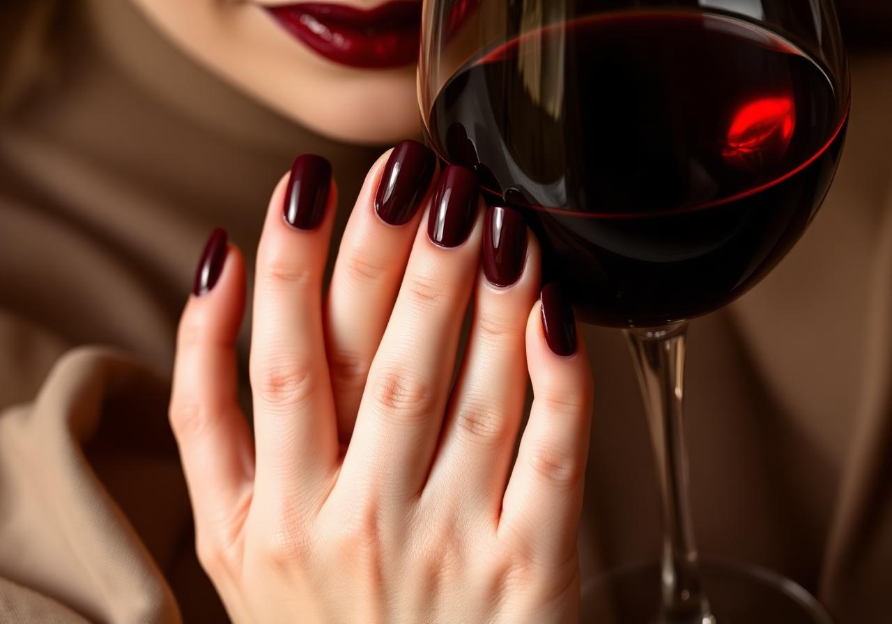 Deep Wine Burgundy Nails: The Timeless Winter Manicure