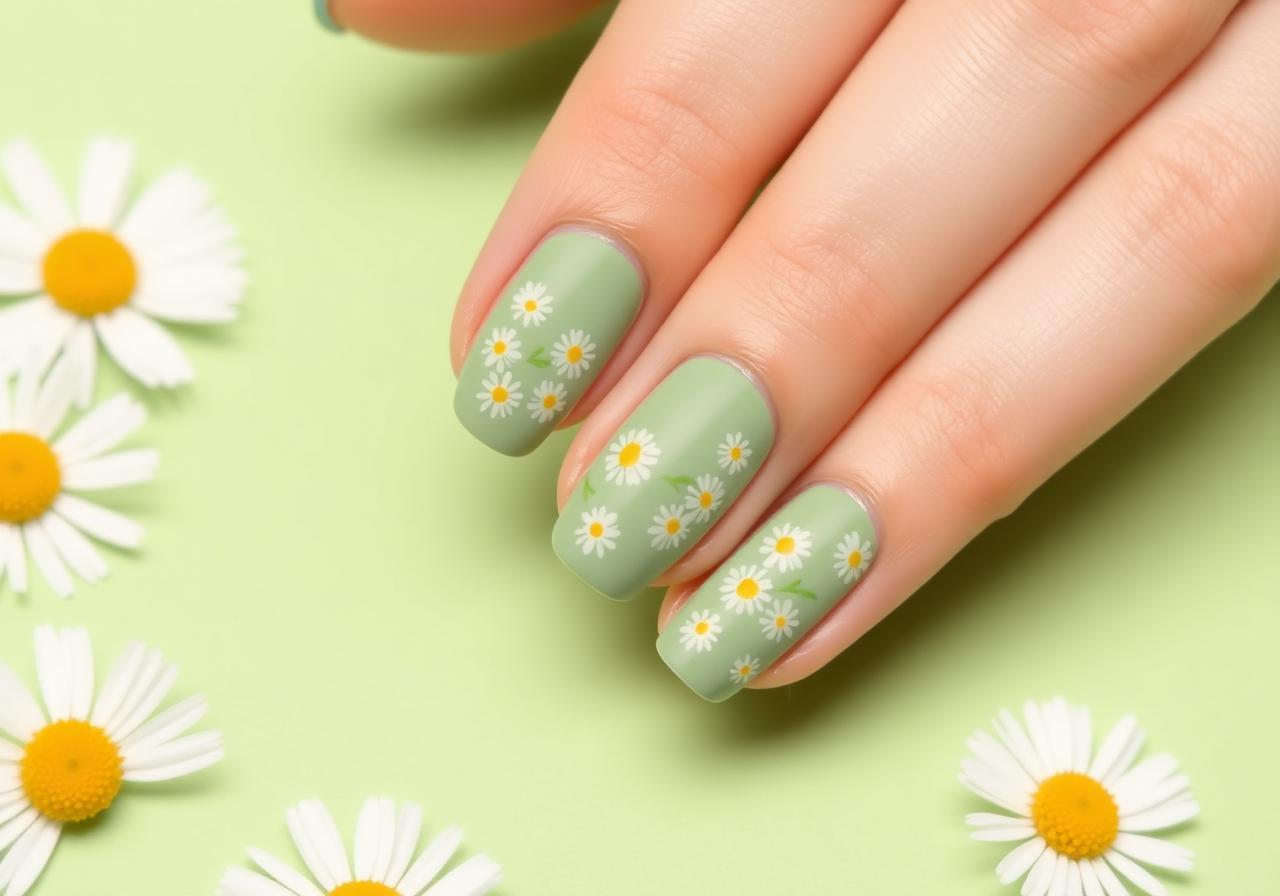 Delicate Spring Floral Nail Art for Beginners