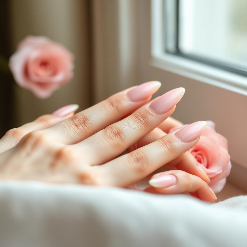 Hand-Painted Rose Petal Nails: A Romantic Floral Manicure