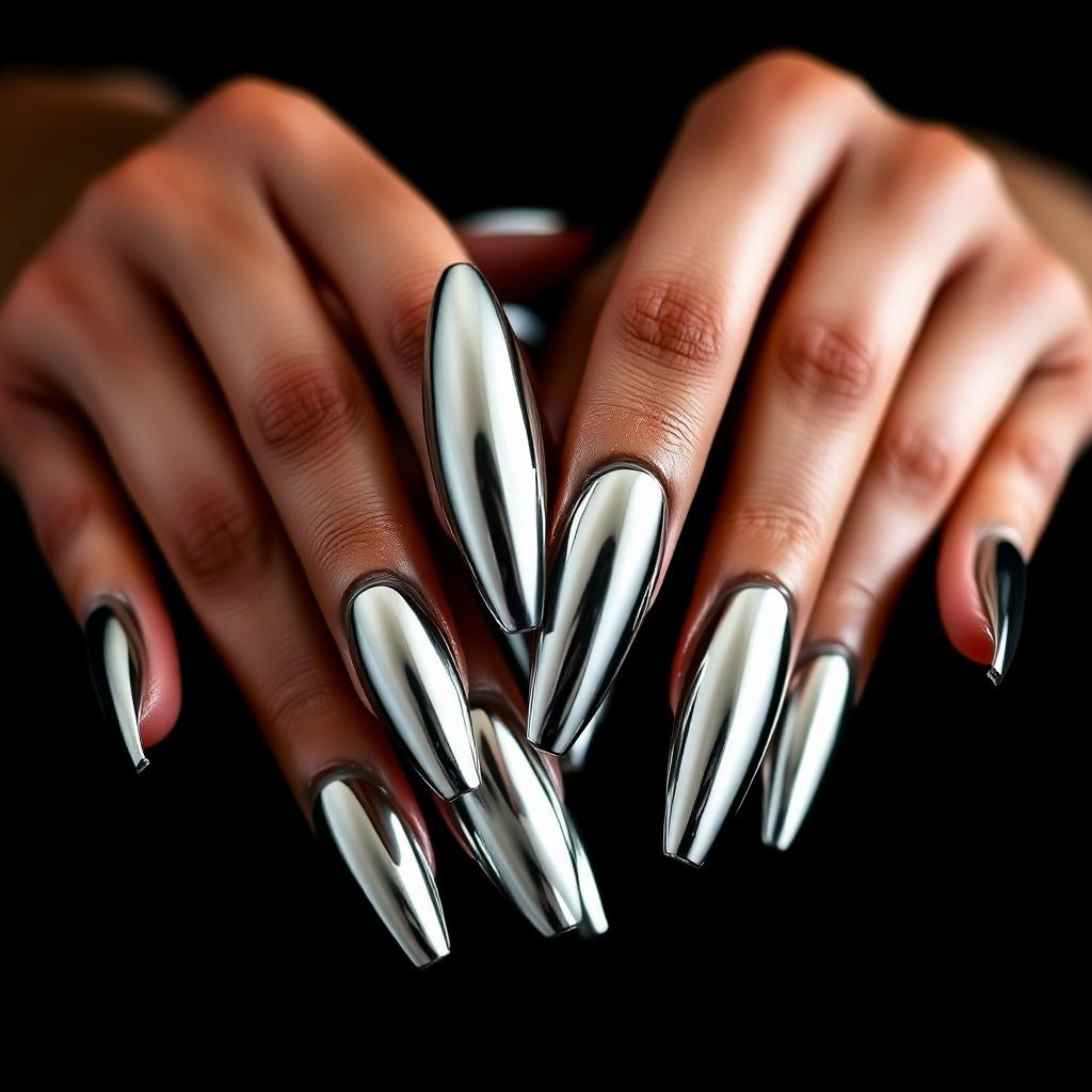 Silver Mirror Chrome Nails: The Liquid Metal Finish